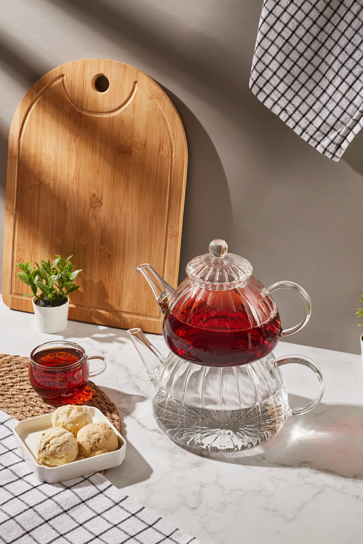 Binbirdemet Borosilikat Cam Çaydanlık