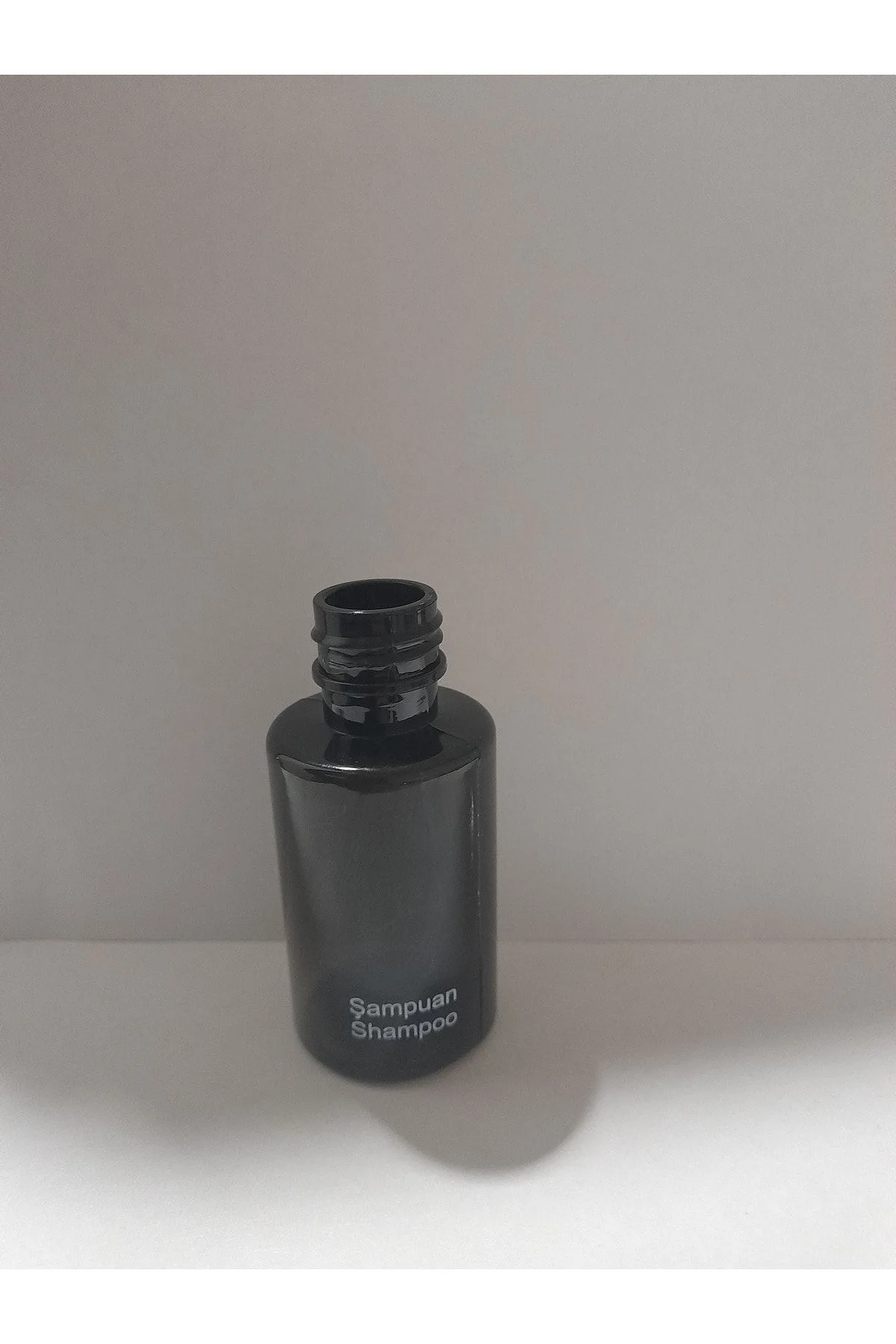 Boş Şampuan Shampoo Baskılı Siyah Şişe . Otel Tipi Mini Şişe.seya