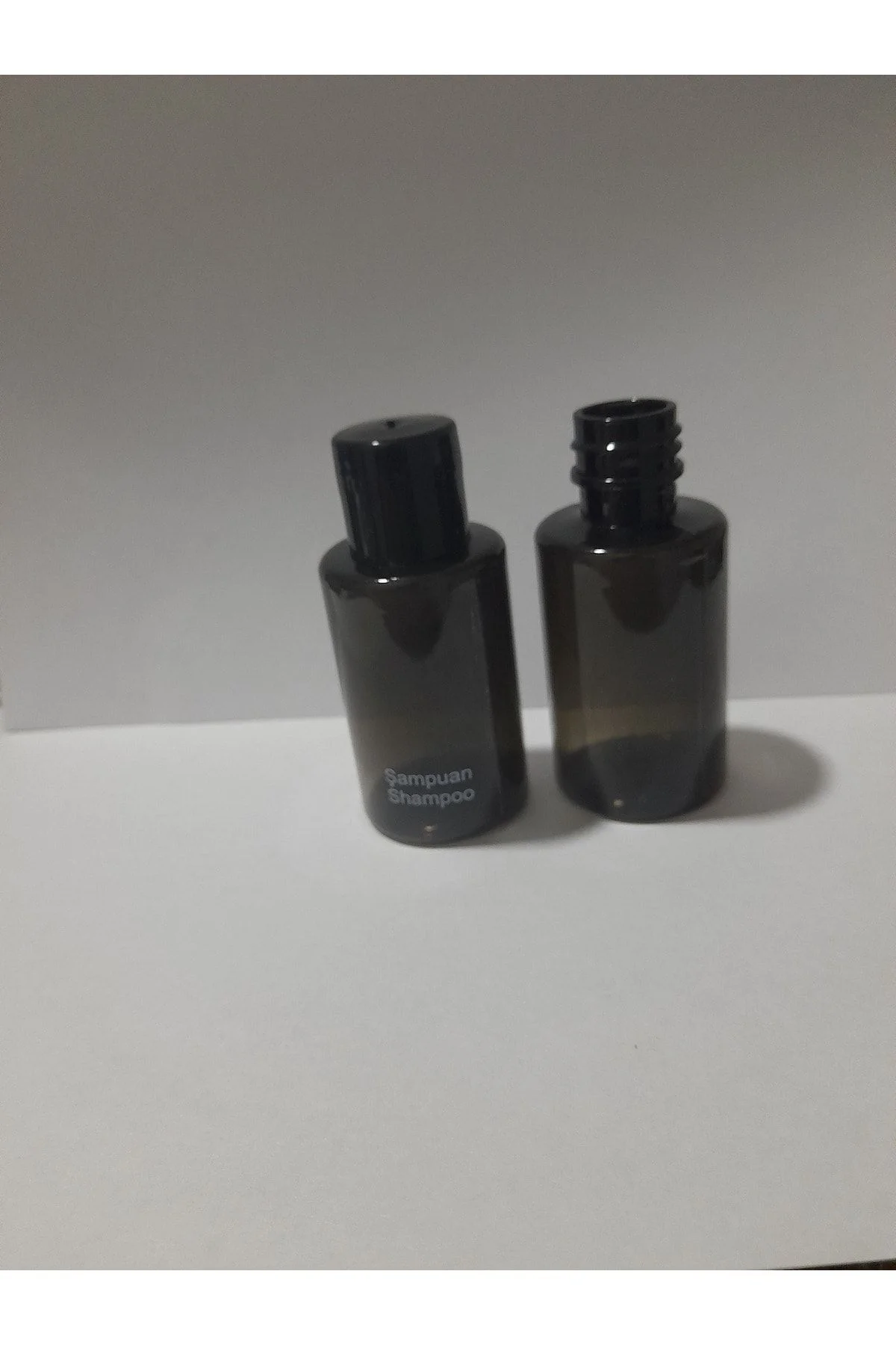 Boş Şampuan Shampoo Baskılı Siyah Şişe . Otel Tipi Mini Şişe.seya