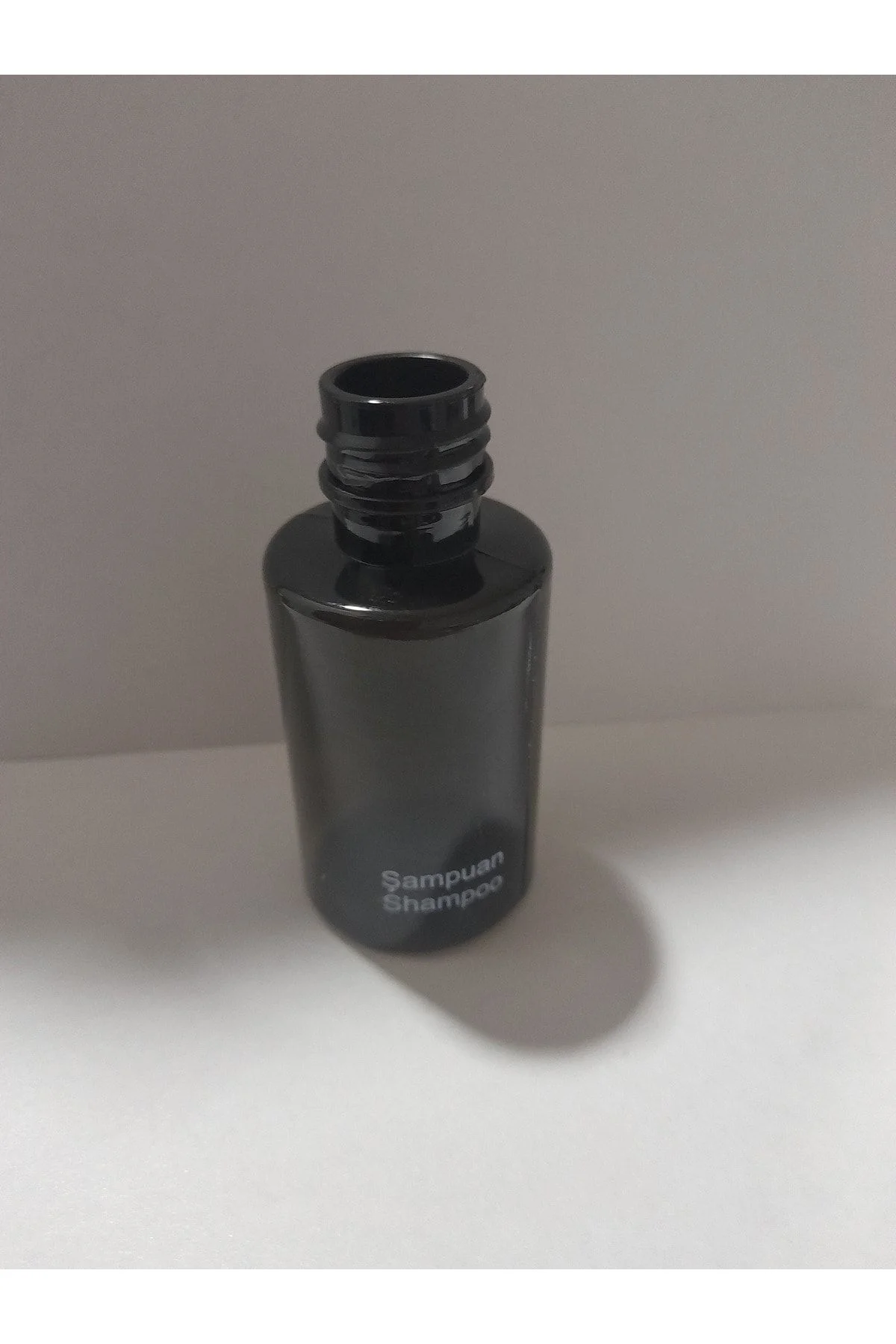 Boş Şampuan Shampoo Baskılı Siyah Şişe . Otel Tipi Mini Şişe.seya