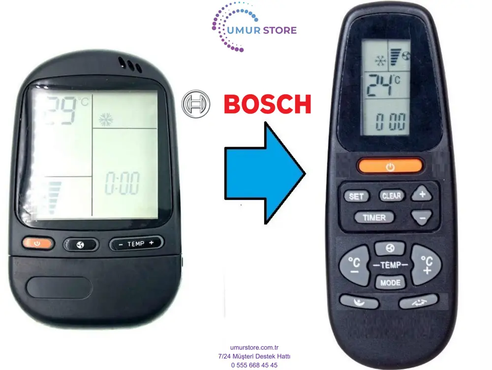 Bosch Airwell Emailair Electra Elco RC-4 Klima Kumandası Bosch Airwell Emailair Electra Elco RC-4 Klima Kumandası