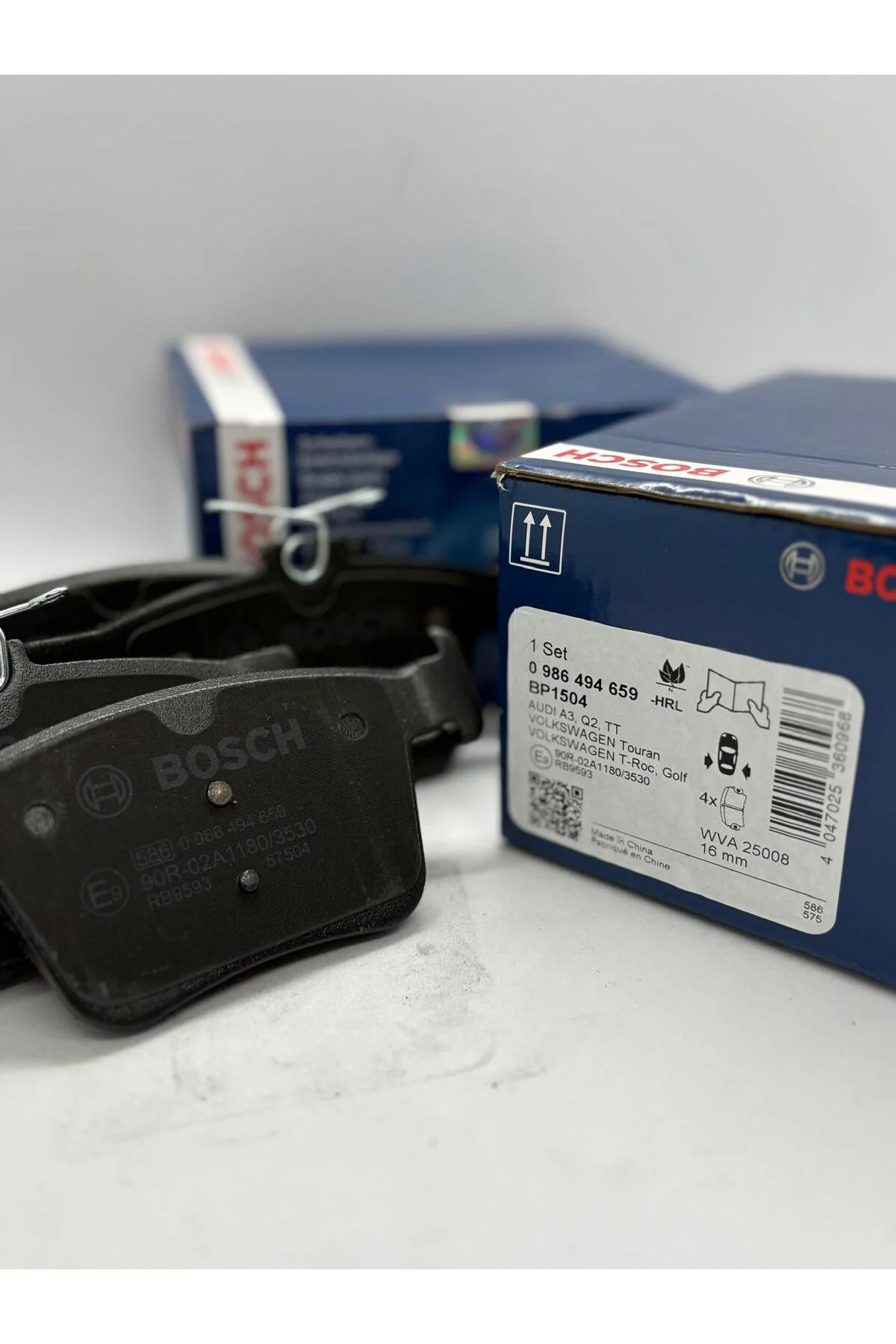 Bosch Arka Balata-0986494659-16mm-Audi A3,Q2,TT-Volkswagen Touran-Volkswagen T-roc,Golf