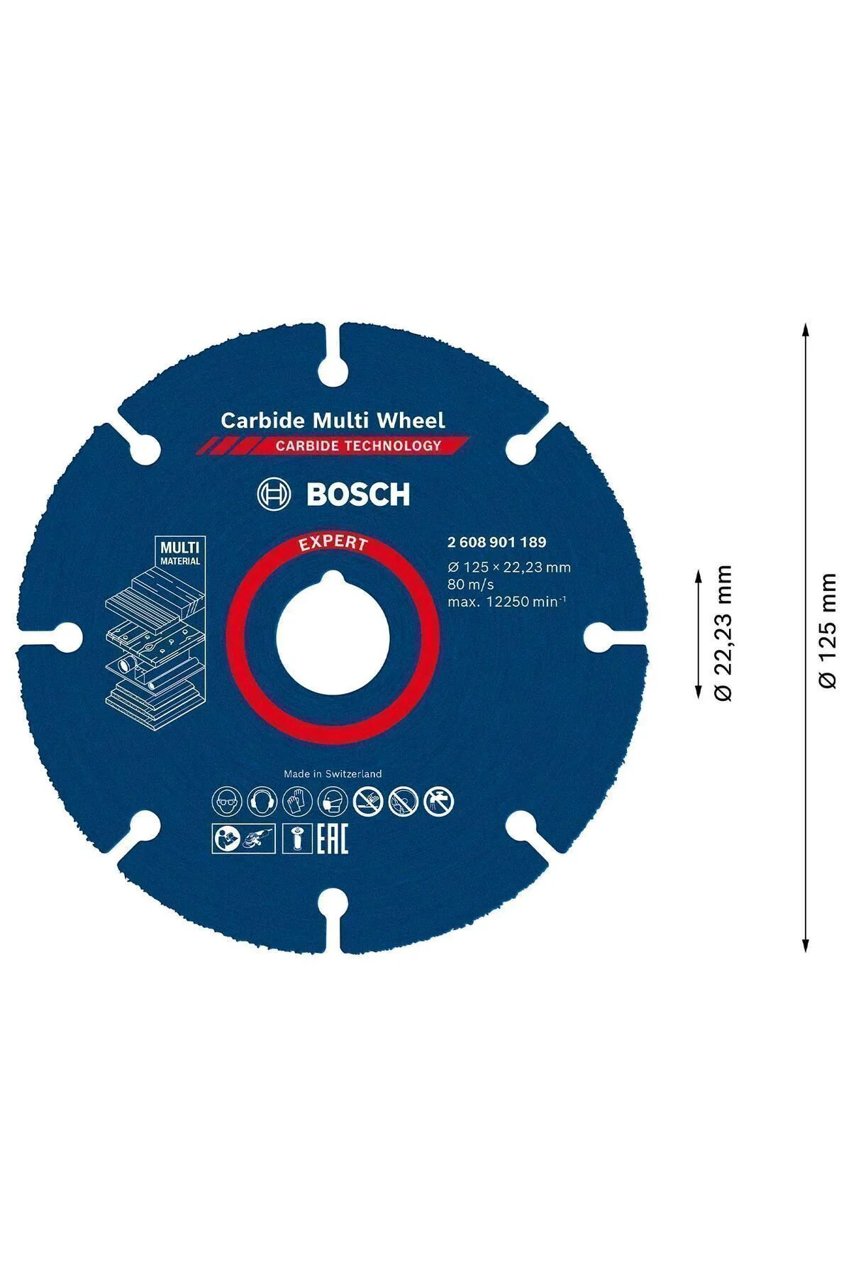 Bosch EXPERT Carbide Multi Wheel Kesici Disk 125 mm, 22,23 mm