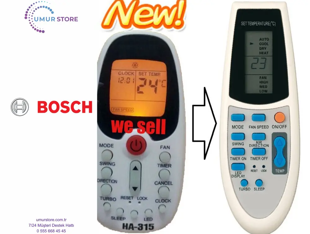 Bosch R06-BGE Klima Kumandası – Eşdeğer