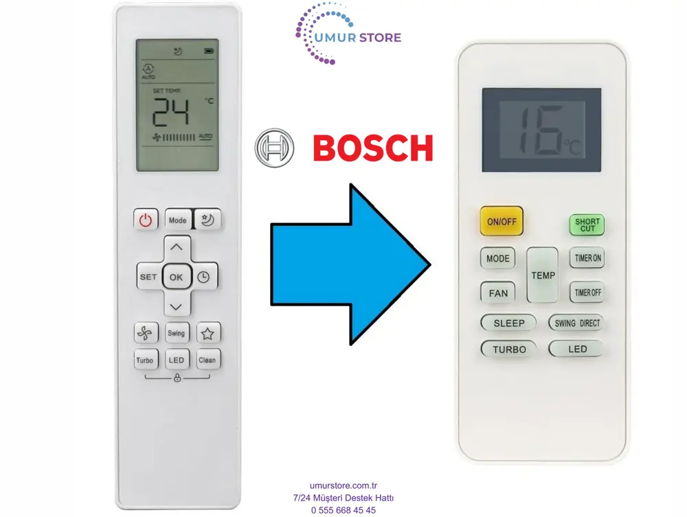 Bosch RG10B(G)BGEF Uyumlu Klima Kumandası Bosch RG10B(G)BGEF Uyumlu Klima Kumandası