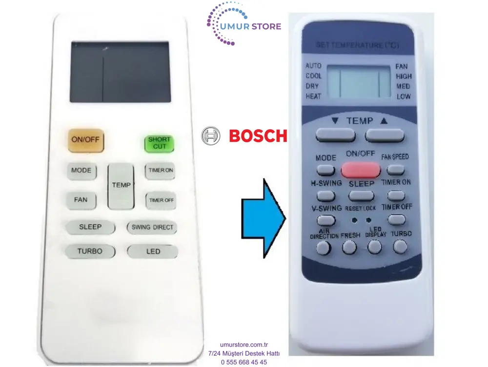 Bosch RG52B BGE Uyumlu Klima Kumandası Bosch RG52B BGE Uyumlu Klima Kumandası