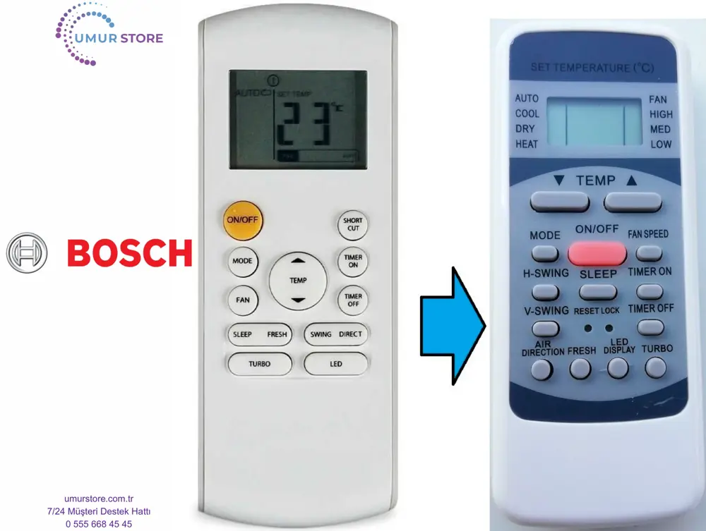 Bosch RG57B BGE Uyumlu Klima Kumandası
