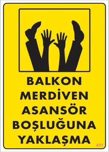 Boşluğa Yaşlaşma Uyarı Levhası 25x35 KOD:411 Boşluğa Yaşlaşma Uyarı Levhası 25x35 KOD:411
