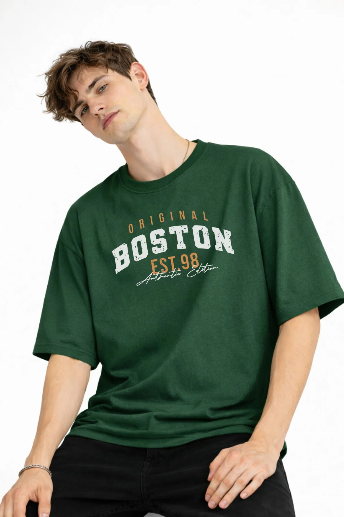 Boston - Baskılı Oversize Tişört HAKI Fiyatı, Yorumları ve Özellikleri
