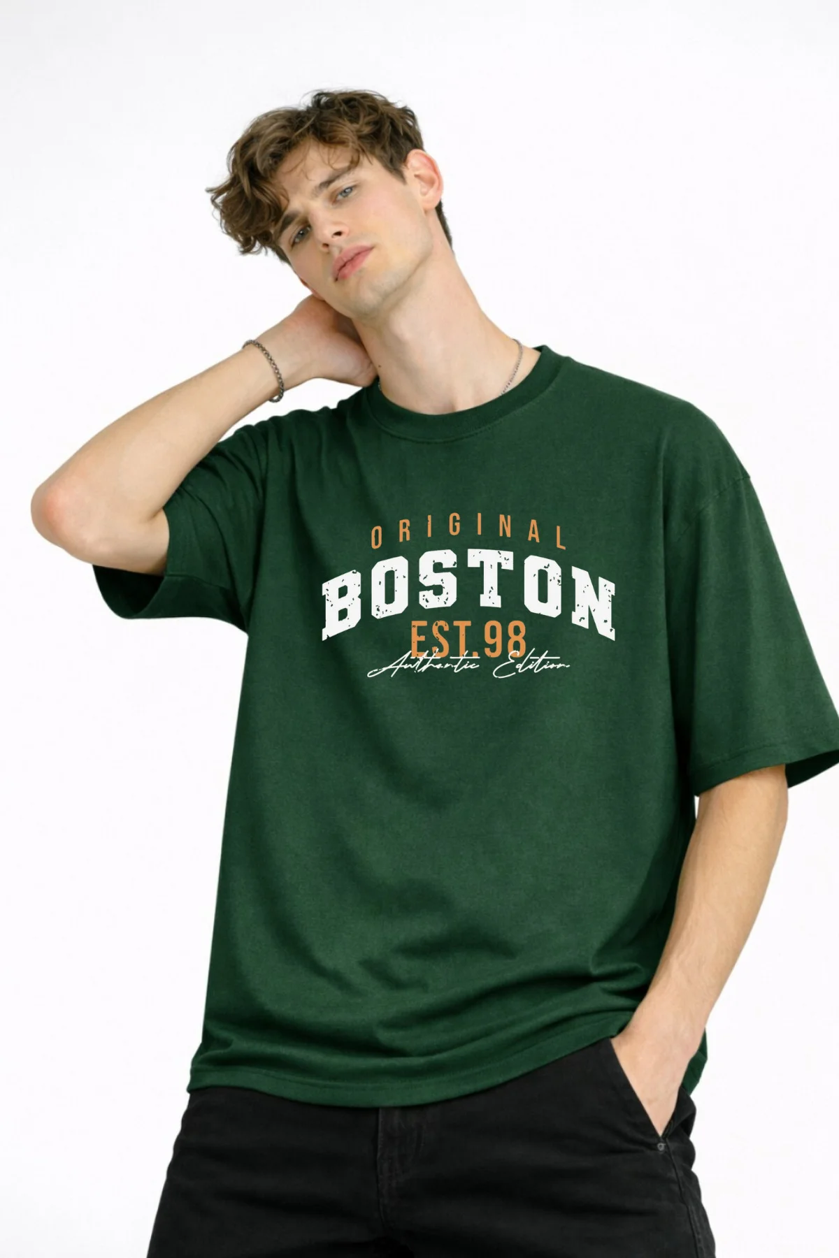 Boston - Baskılı Oversize Tişört HAKI Fiyatı, Yorumları ve Özellikleri