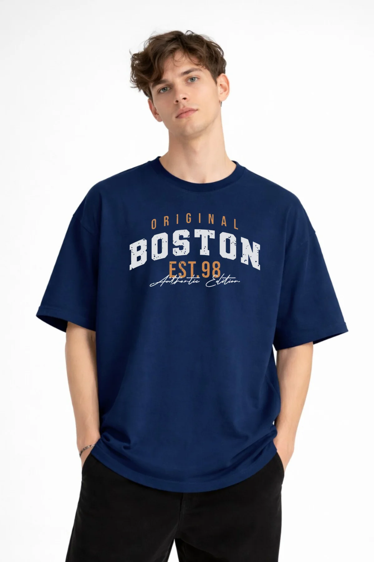 Boston - Baskılı Oversize Tişört LACIVERT Fiyatı, Yorumları ve Özellikleri