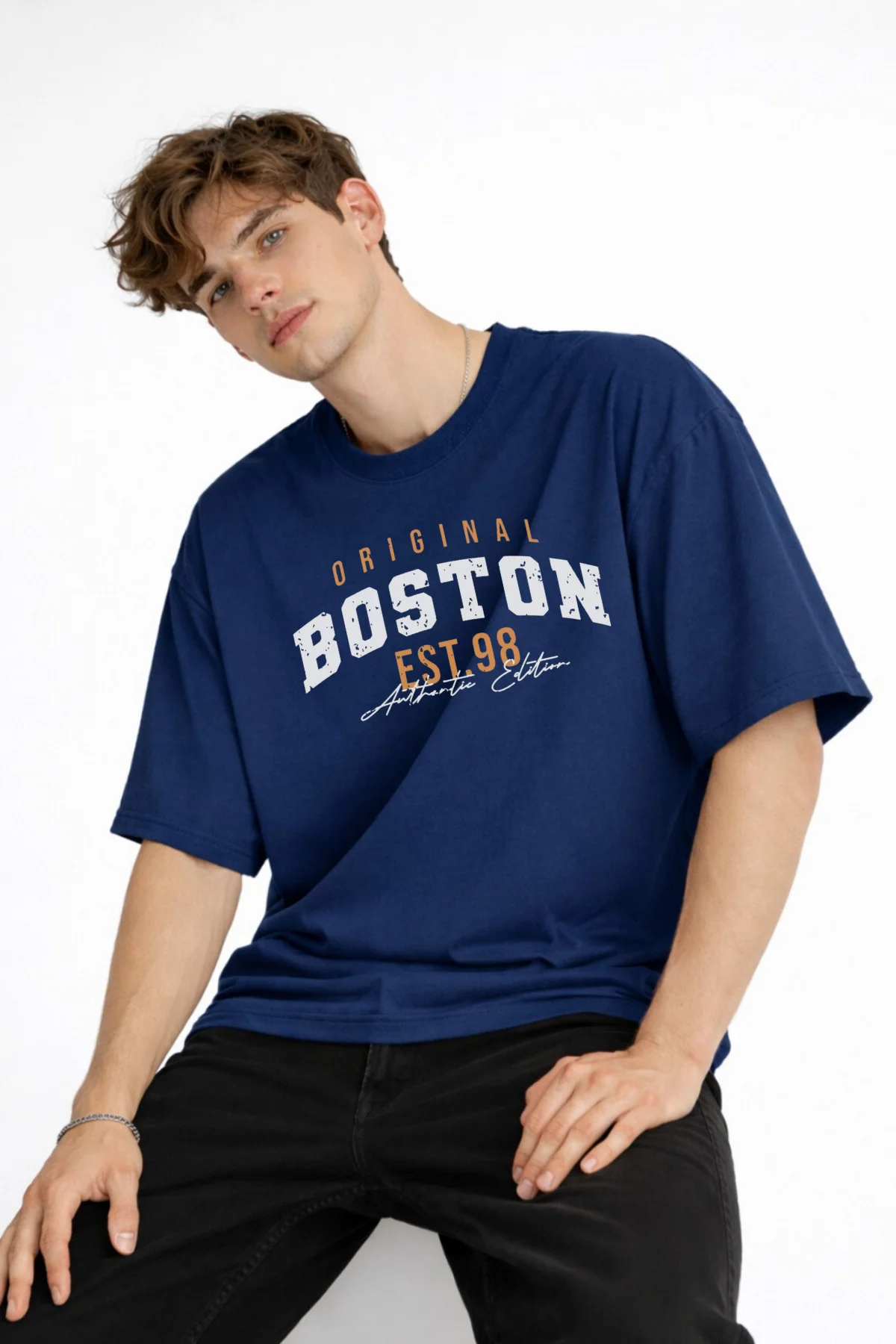 Boston - Baskılı Oversize Tişört LACIVERT Fiyatı, Yorumları ve Özellikleri
