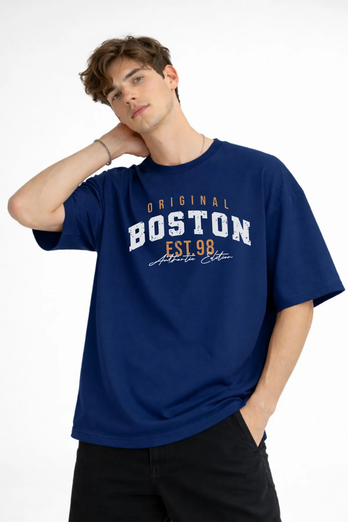 Boston - Baskılı Oversize Tişört LACIVERT Fiyatı, Yorumları ve Özellikleri