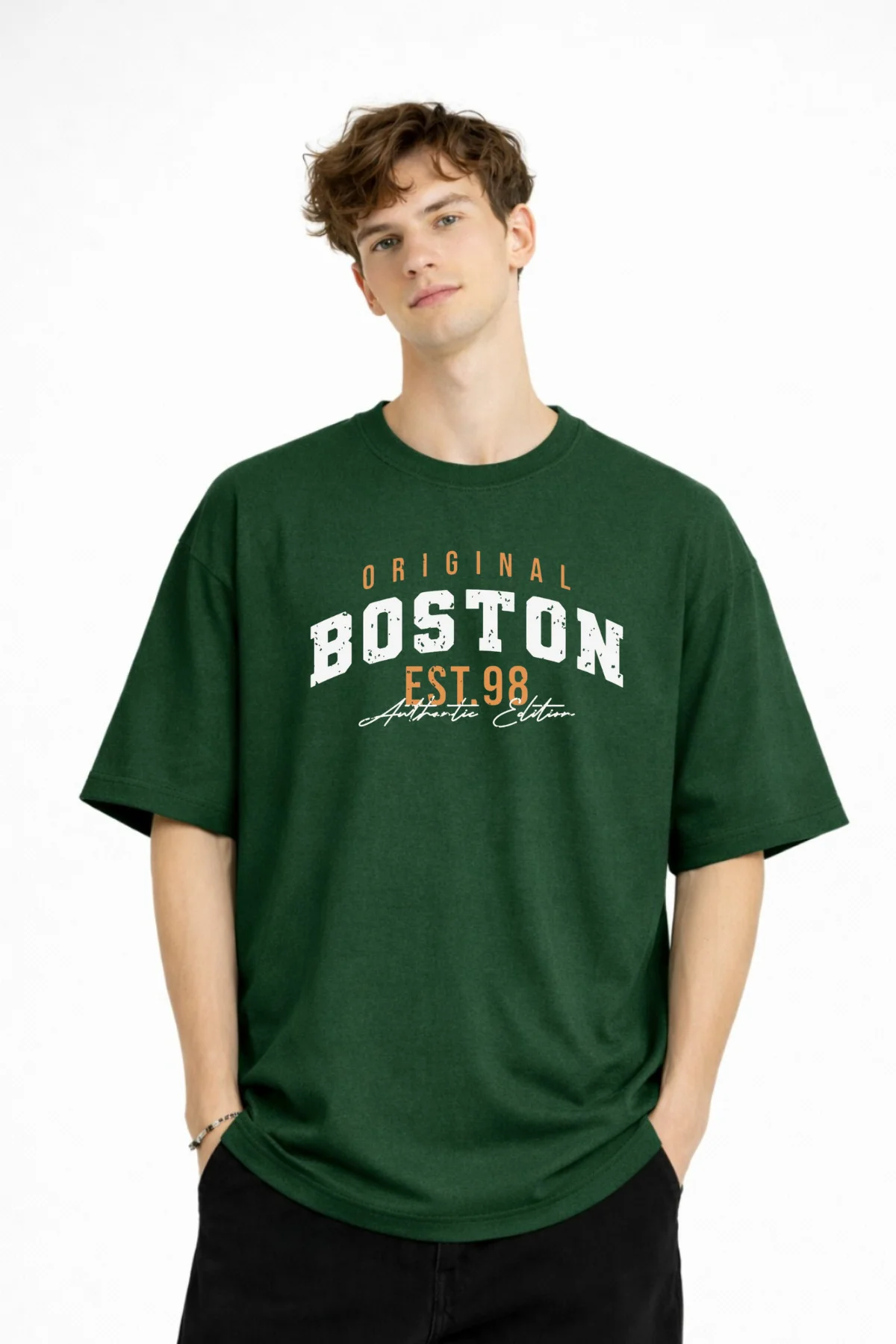 Boston - Baskılı Oversize Tişört HAKI Fiyatı, Yorumları ve Özellikleri
