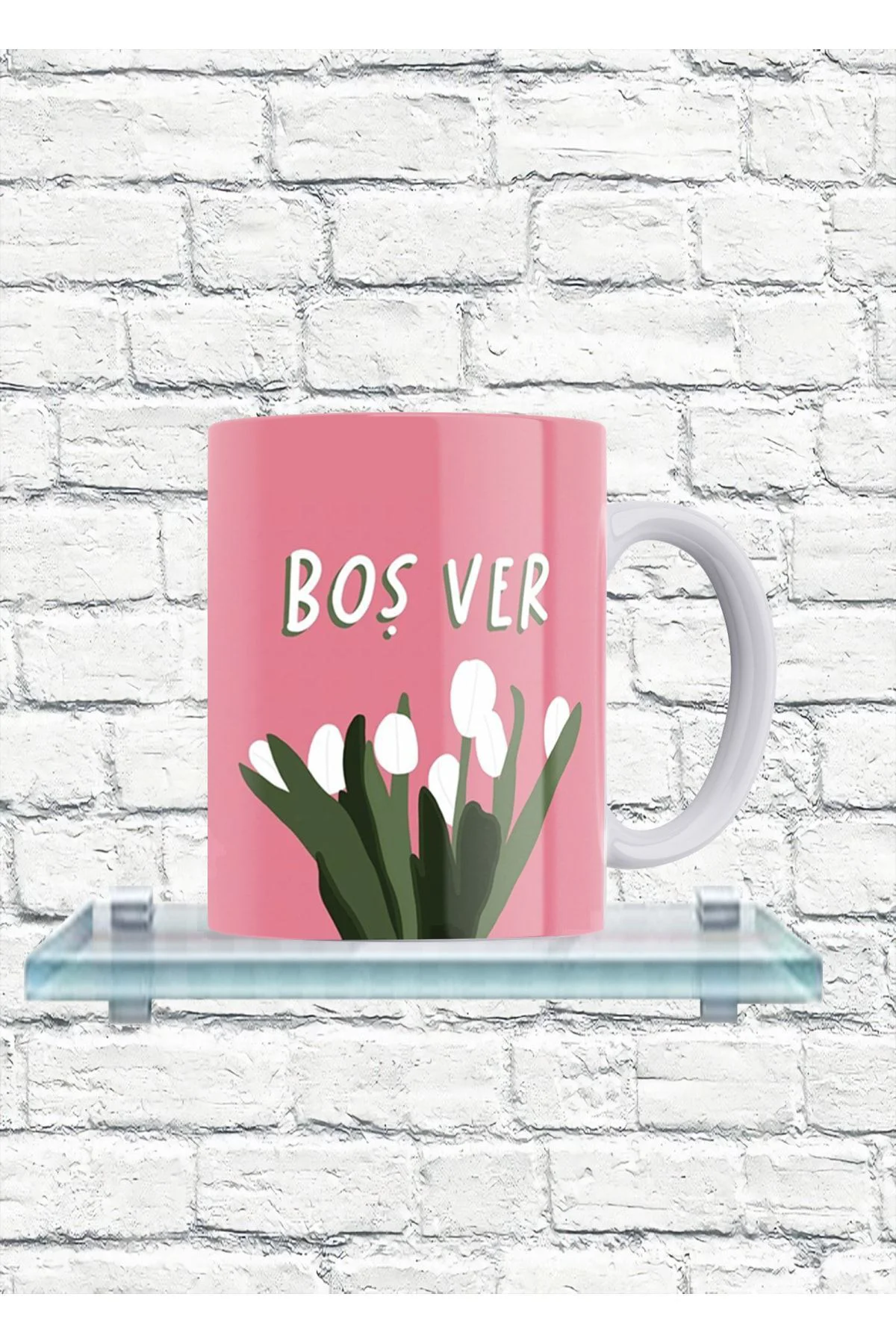 Boşver Yazılı %100 Porselen Kupa