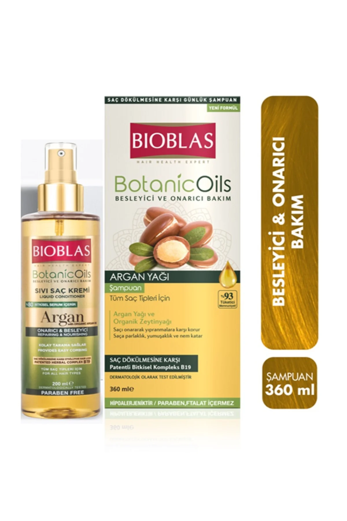 Botanic Oils Argan Yağlı Şampuan 360ml + Sıvı Saç Kremi Set