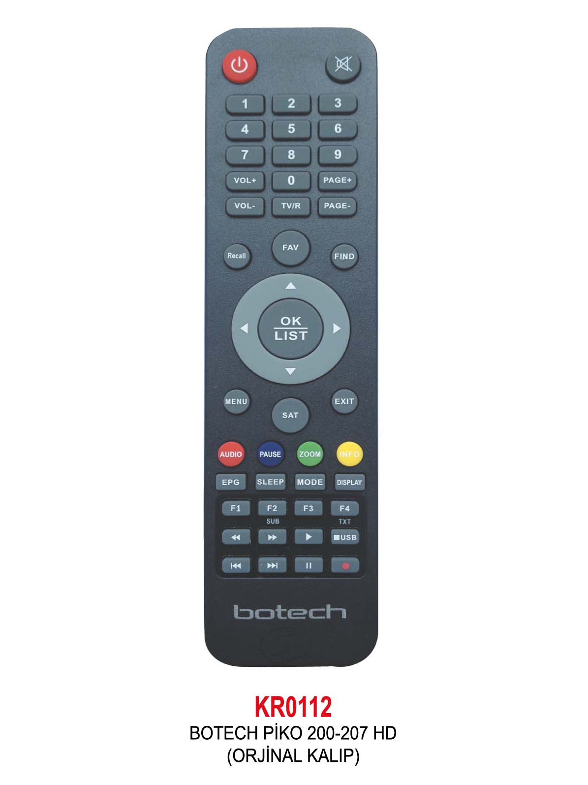 BOTECH PİKO 200-207 HD (ORJİNAL KALIP) KUMANDA BOTECH PİKO 200-207 HD (ORJİNAL KALIP) KUMANDA