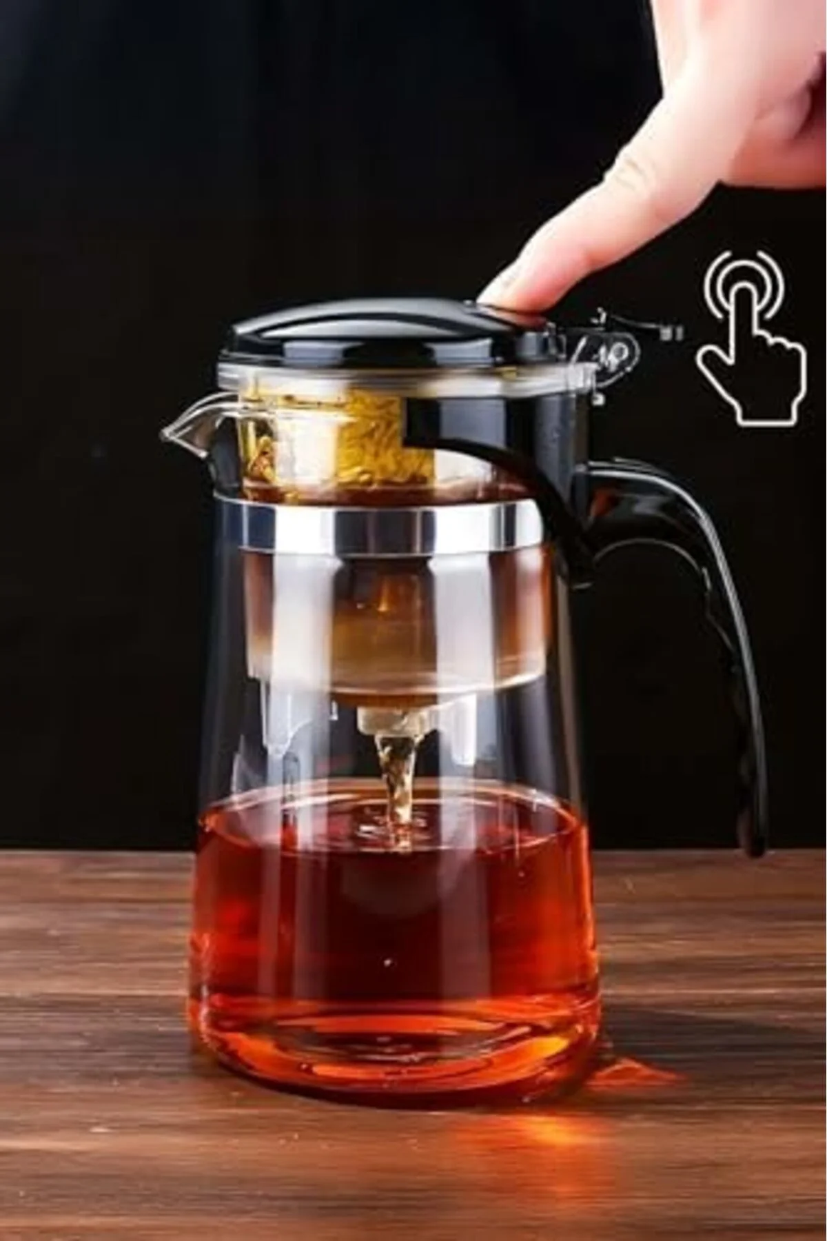 BoutiqueSell Sihirli Borosilikat Cam Demlik 900 ml Dayanıklı & Te