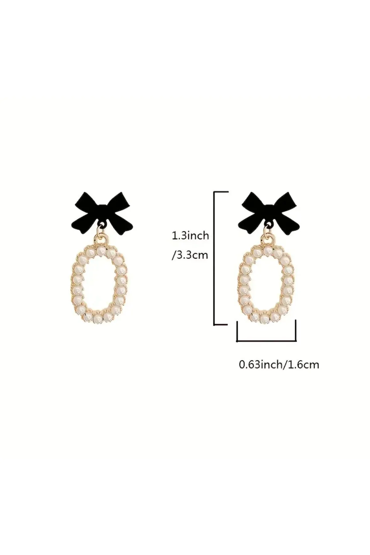 Bow Faux Küçük Inci Damlası Fiyonk Detaylı Küpeler