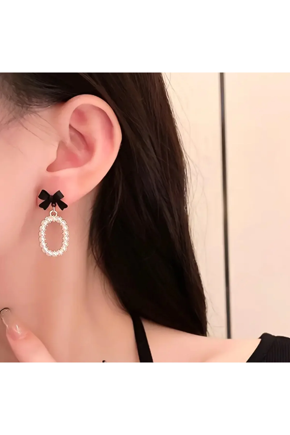 Bow Faux Küçük Inci Damlası Fiyonk Detaylı Küpeler