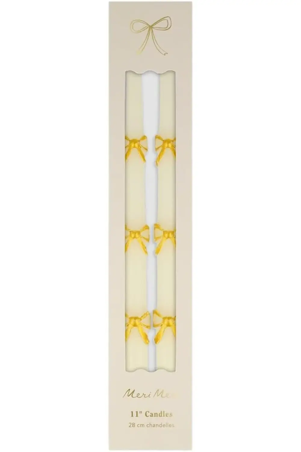 - Bow Taper Candles - Altın Kurdele Detaylı Mumlar (2'li) 395519