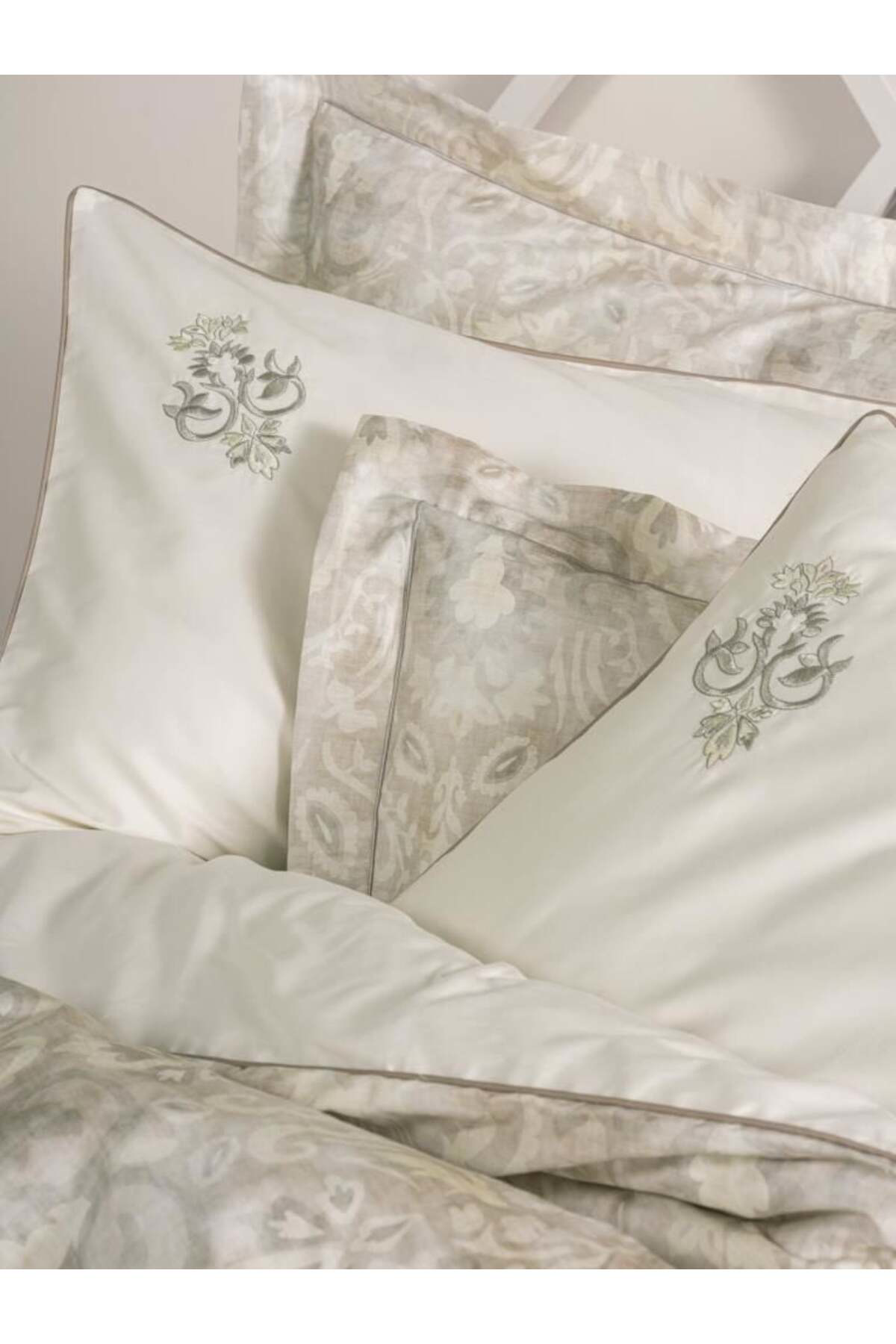 Merland Benvecocuk * Box Çift Kişilik Elit Saten Nevresim Takımı Beatrix Bej