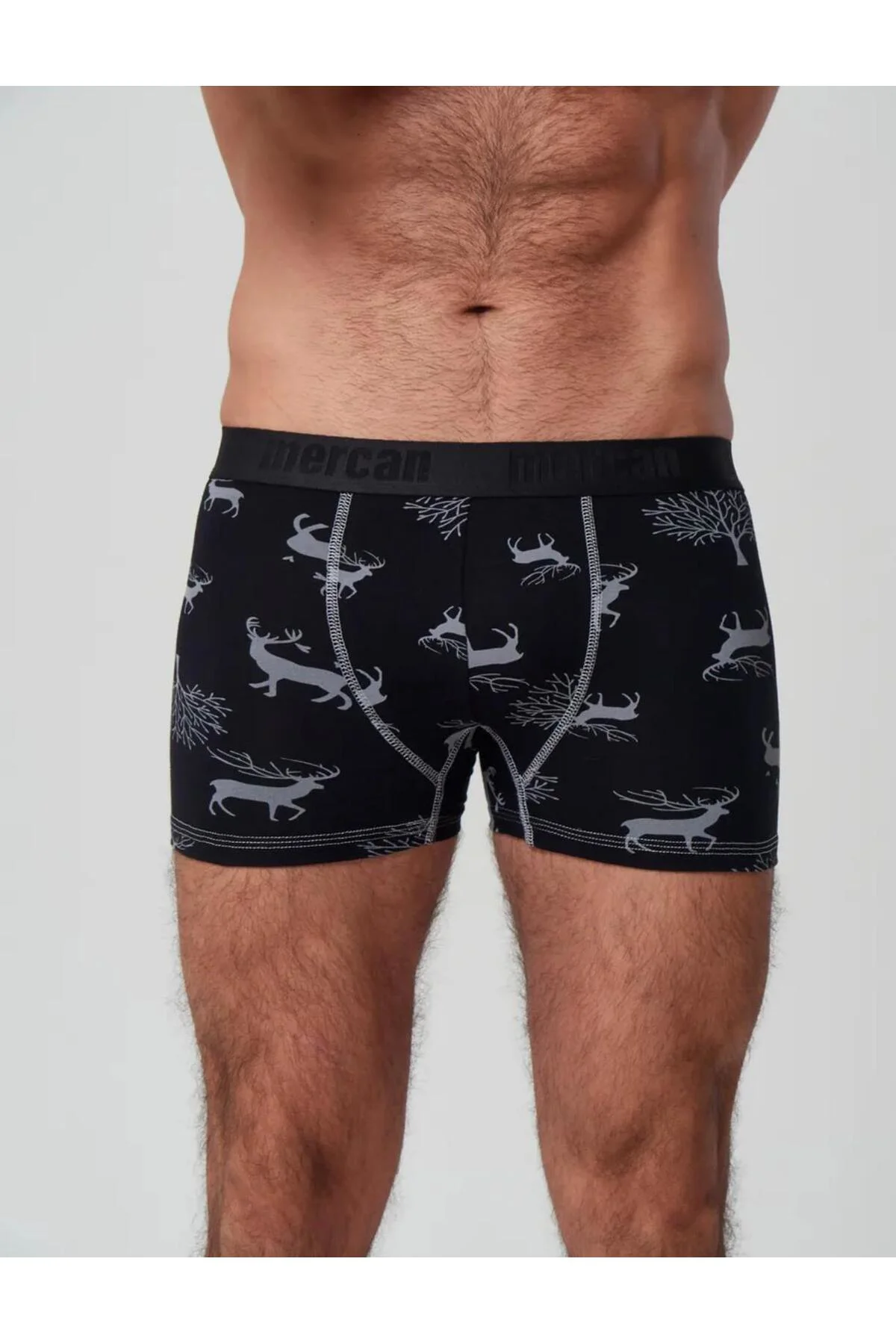 BOXER (PİRAMİT-GEYİK-MEN) DESENLİ 3'lü PAKET, Yüksek Kalite