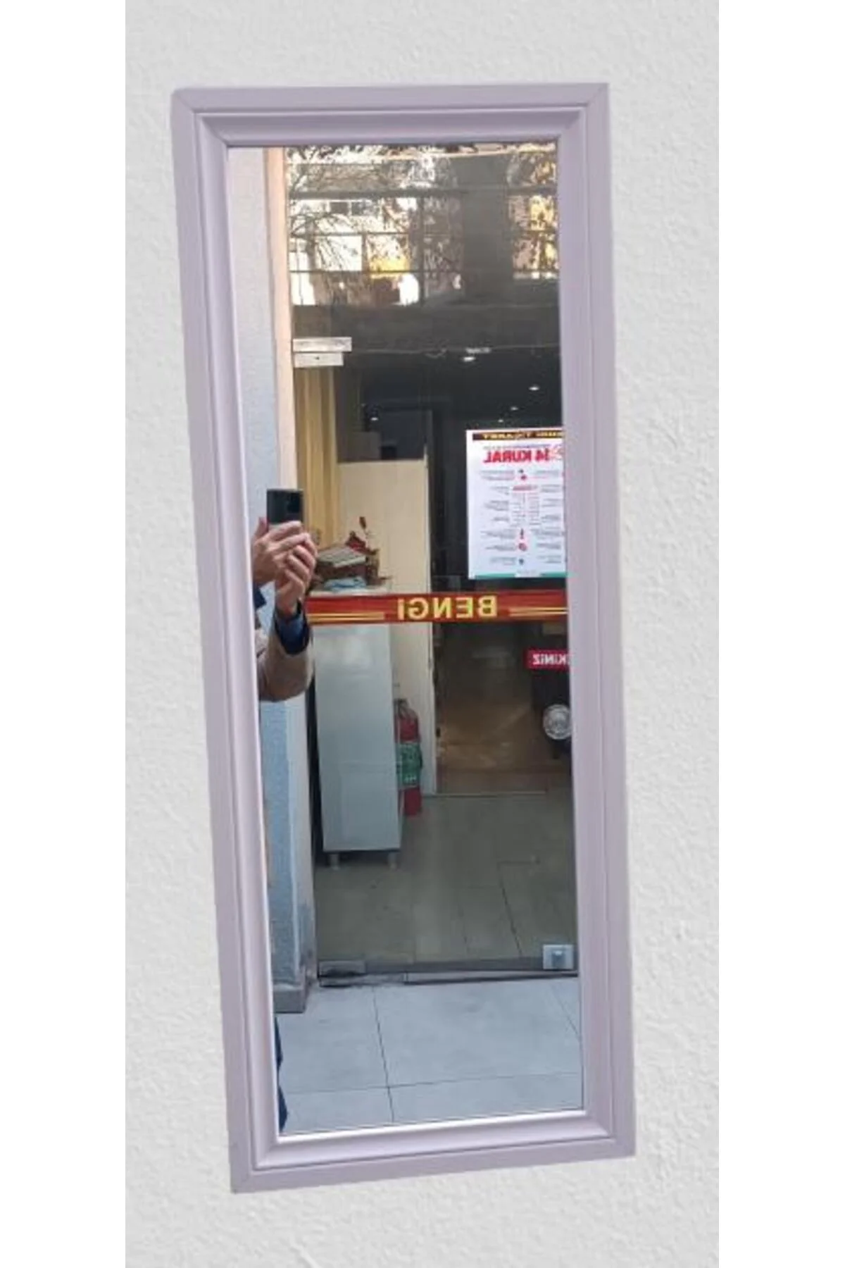 Boy 90009 Ayna MDF lam Çerçeve 1 Sınıf Ayna Parlak Beyaz Boya Kutu sevk El yapım - Görsel 5