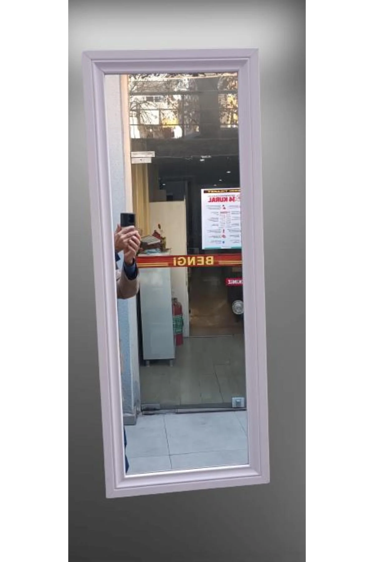 Boy 90009 Ayna MDF lam Çerçeve 1 Sınıf Ayna Parlak Beyaz Boya Kutu sevk El yapım - Görsel 7