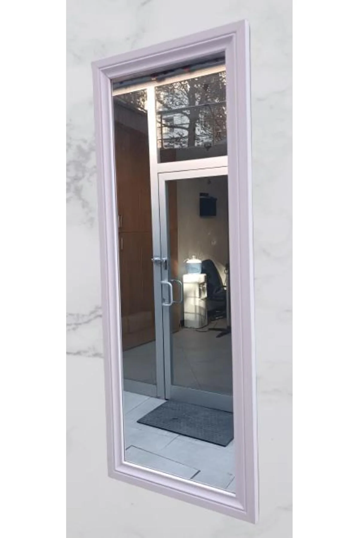 Boy 90009 Ayna MDF lam Çerçeve 1 Sınıf Ayna Parlak Beyaz Boya Kutu sevk El yapım - Görsel 3