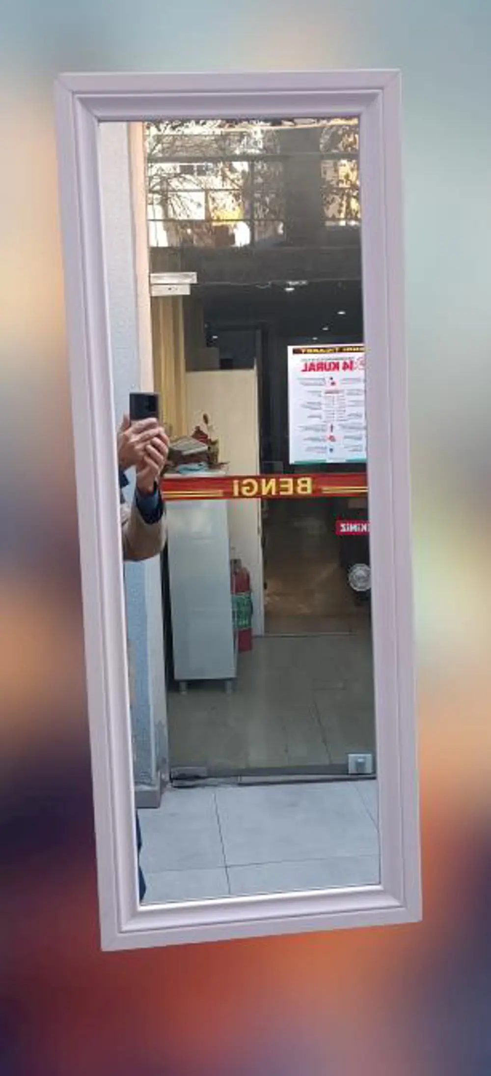 Boy 90009 Ayna MDF lam Çerçeve 1 Sınıf Ayna Parlak Beyaz Boya Kut