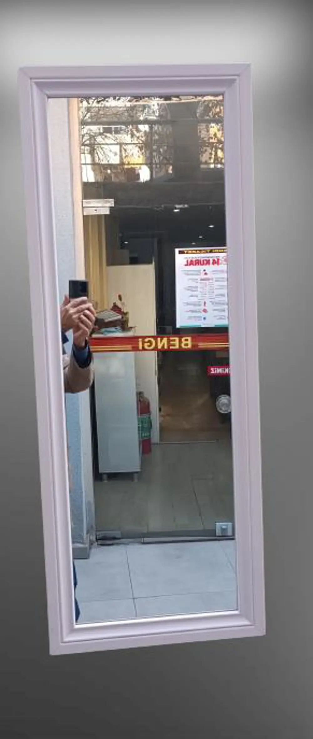 Boy 90009 Ayna MDF lam Çerçeve 1 Sınıf Ayna Parlak Beyaz Boya Kut