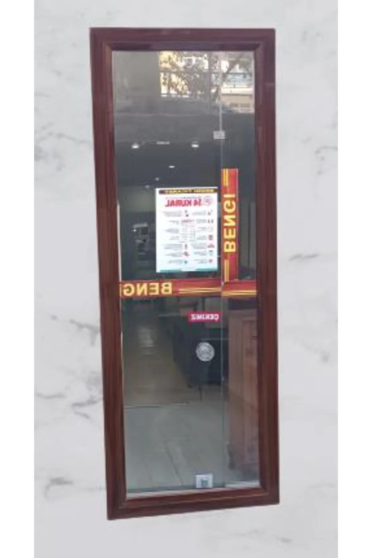 Boy 90021 Ayna MDF lam Çerçeve 1 Sınıf Ayna Parlak Ceviz Boya Kutu Sevk El yapım - Görsel 2
