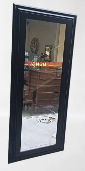 Boy 90346 Duvar Aynası 45'e 115 MDF Lam Kenar Siyah Flotal Ayna K