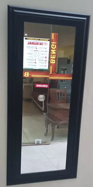 Boy 90346 Duvar Aynası 45'e 115 MDF Lam Kenar Siyah Flotal Ayna K