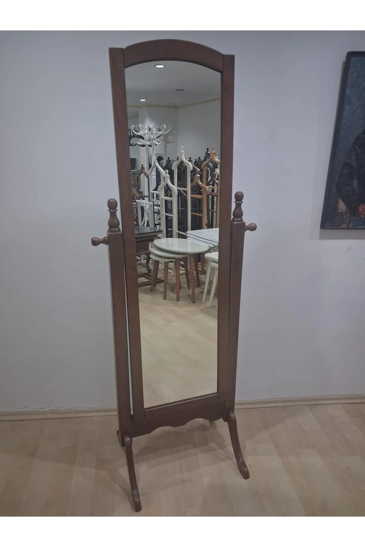 Boy Ayna 14002 Ahşap Parlak CEVİZ Lake Boya Natüre Klasik Mobilya MDF El Yapı Boy Ayna 14002 Ahşap Parlak CEVİZ Lake Boya Natüre Klasik Mobilya MDF El Yapı - Görsel 5