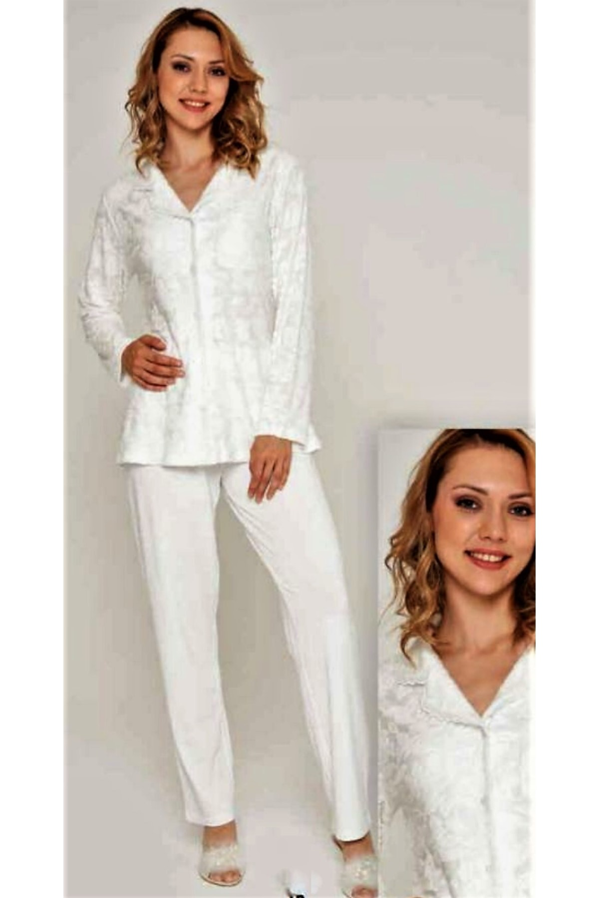 Boy Düğmeli Pijama Takımı Yeni Sezon Somon