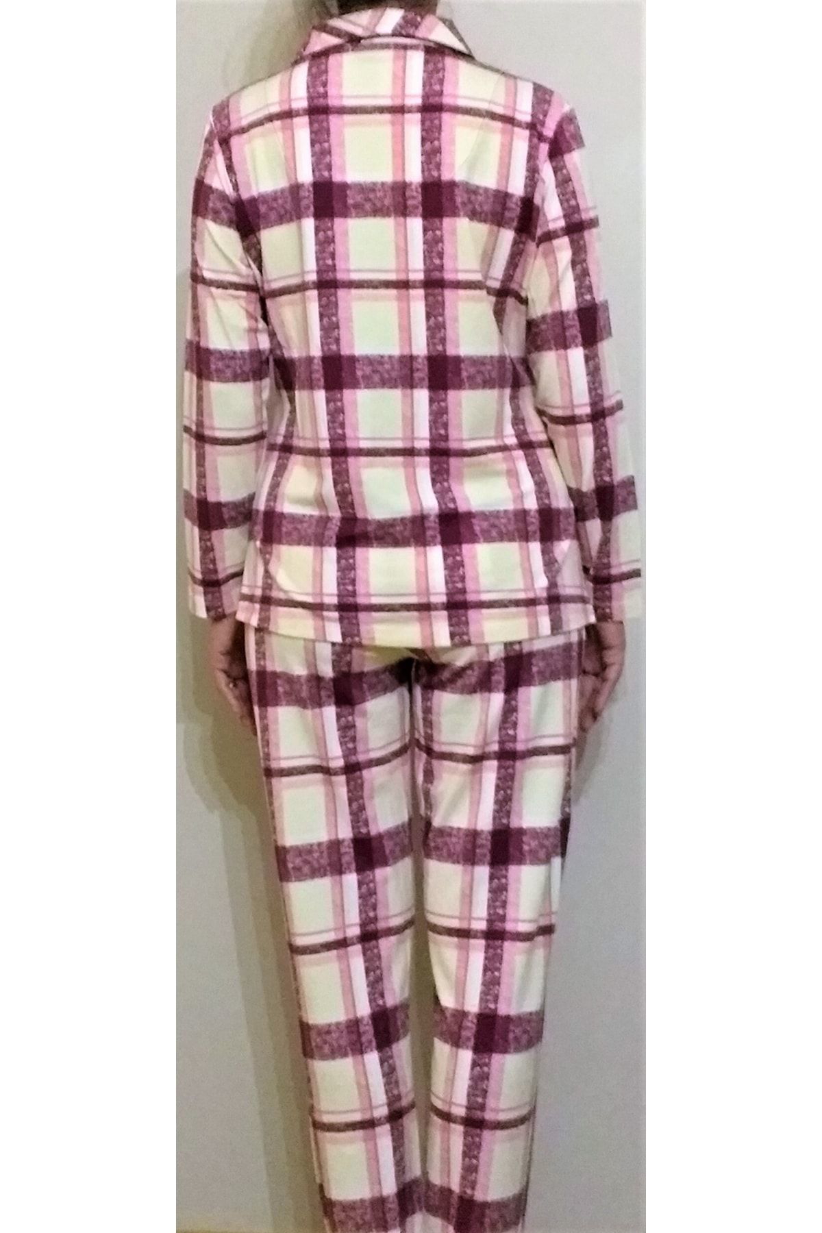 Marilyn Pijama Boy Düğmeli Pijama Takımı Kareli