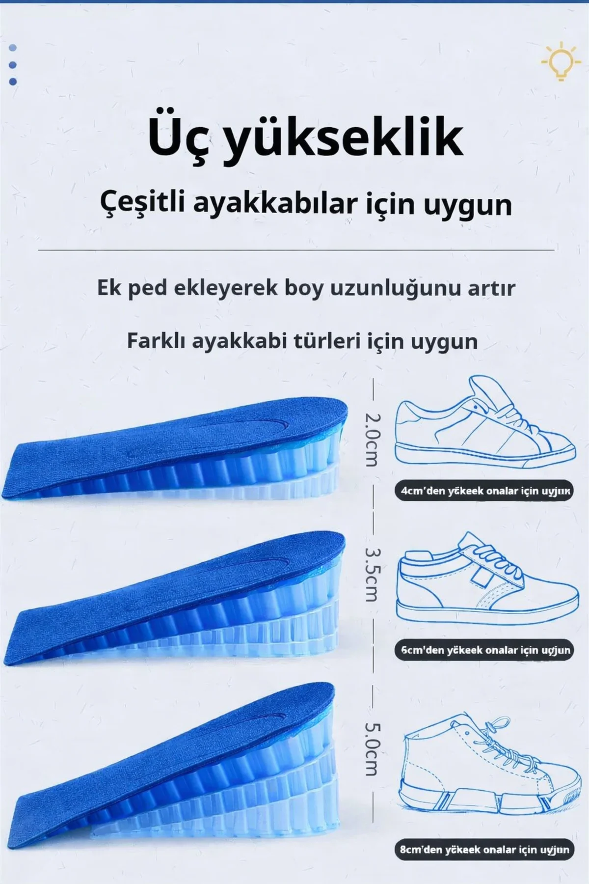 Boy Uzatıcı Yarım Ayakkabı Pedleri Erkekler ve Kadınlar İçin Yükseklik Artırıcı Silikon Jel Topuk Desteği Yüksekliği Artırıcı İç Tabanlık Boy Uzatıcı Yarım Ayakkabı Pedleri Erkekler ve Kadınlar İçin Yükseklik Artırıcı Silikon Jel Topuk Desteği Yüksekliği Artırıcı İç Tabanlık