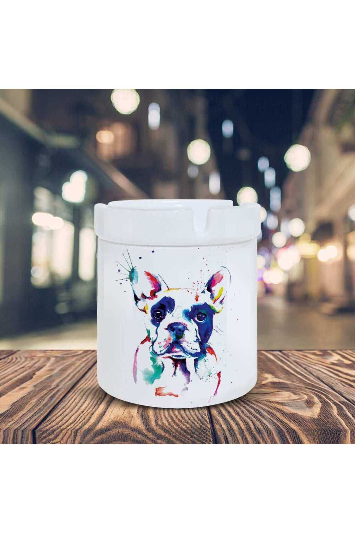 Asilmeydan Boya Damlalı Sevimli Köpek Baskılı Küllük Kül Tablası -2015478