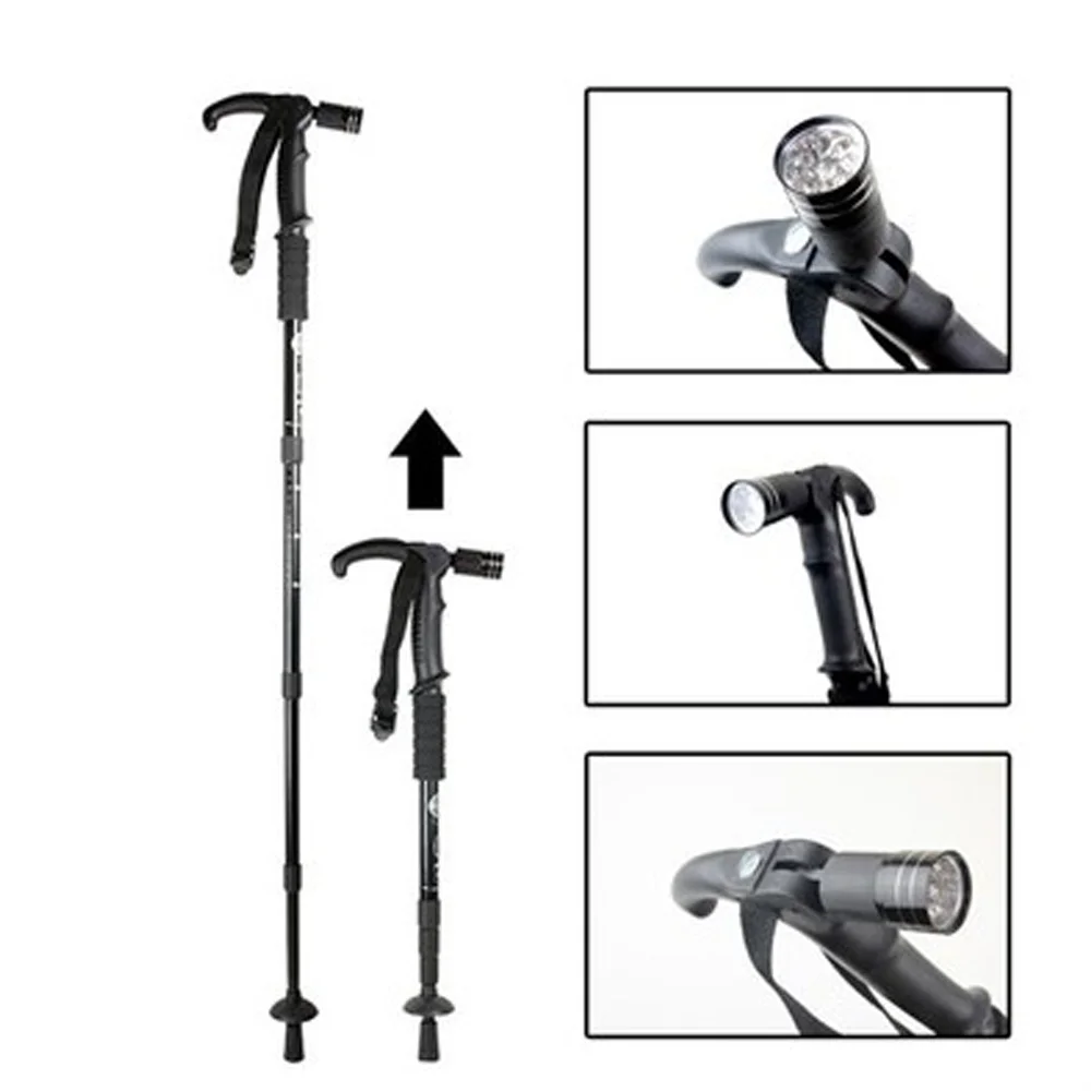 Boya Göre Ayarlı Işıklı Yürüyüş Bastonu LED Güçlü Aydınlatmalı Ergonomik Tasarım WT-002