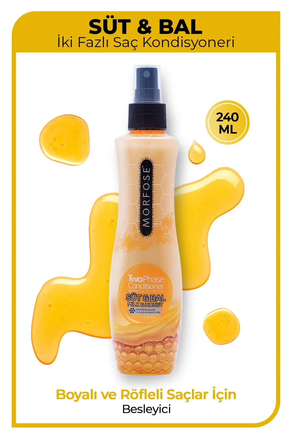 Boyalı ve Röfleli Saçlar İçin Çift Fazlı Süt & Bal Fön Suyu 240 m