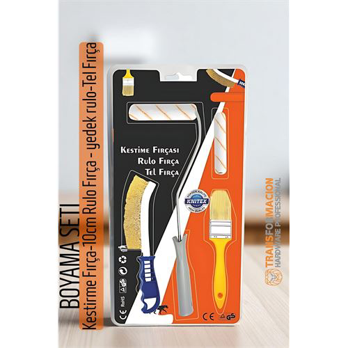 Boyama Seti - Kestirme Fırça -10 Cm. Rulo Fırça - yedek rulo- Tel Boyama Seti - Kestirme Fırça -10 Cm. Rulo Fırça - yedek rulo- Tel