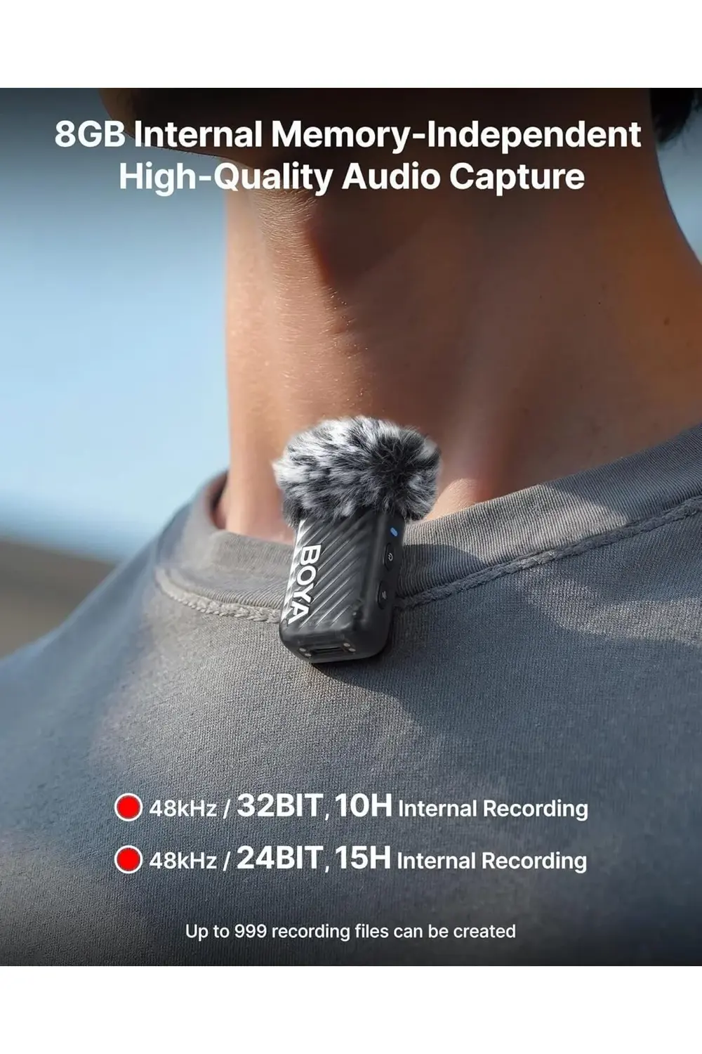 Boyamic 2-01 Profesyonel Çift Mikrofonlu MFi Sertfikalı Dahili Ha