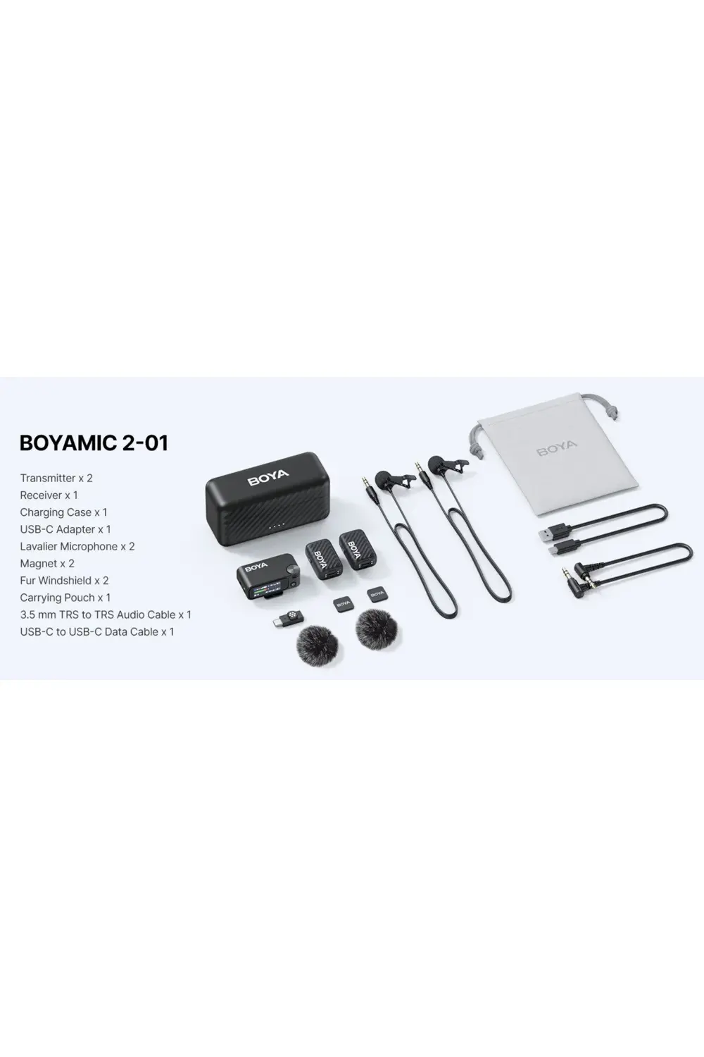 Boyamic 2-01 Profesyonel Çift Mikrofonlu MFi Sertfikalı Dahili Ha