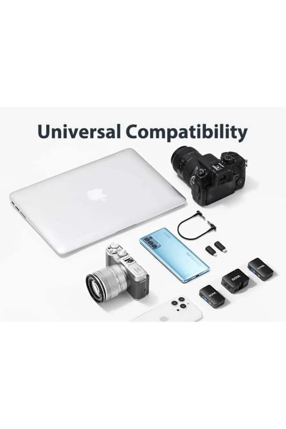 Boyamic All-in-One Kablosuz İkili Kayıt Yaka Mikrofonu Iphone/And