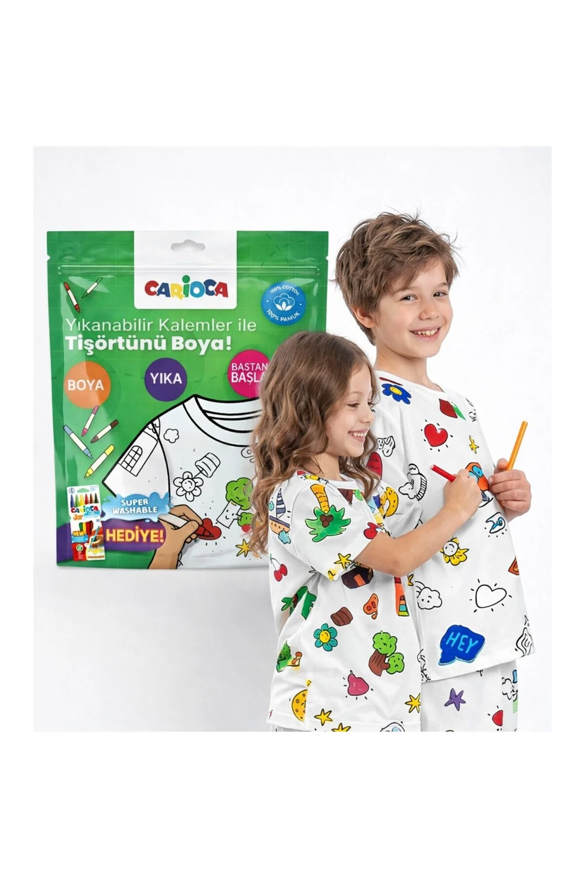 Boyanabilir Tişört 4-5 Yaş -Keçeli Kalem Hediyeli Boyanabilir Tişört 4-5 Yaş -Keçeli Kalem Hediyeli