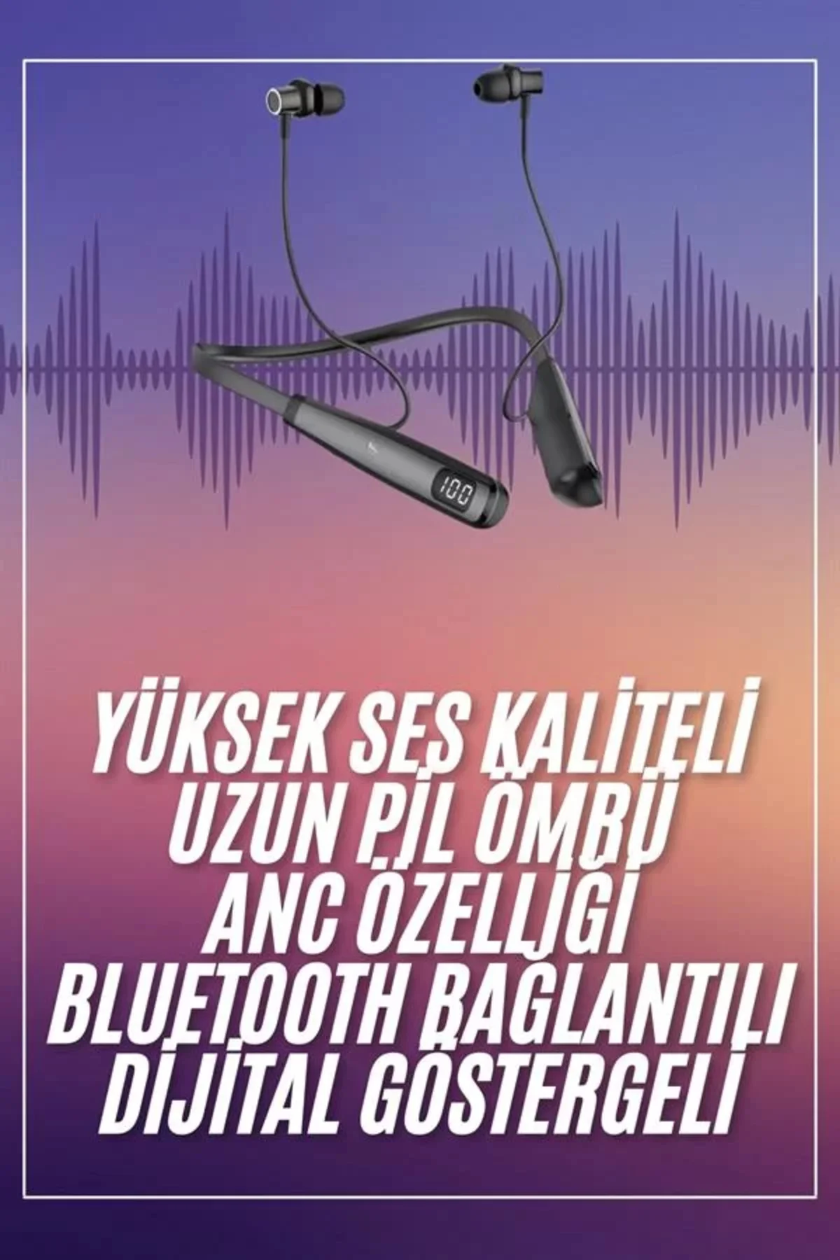 Boyun Askılı 100 Saat Kablosuz Kulaklık Göstergeli Bluetooth Kula