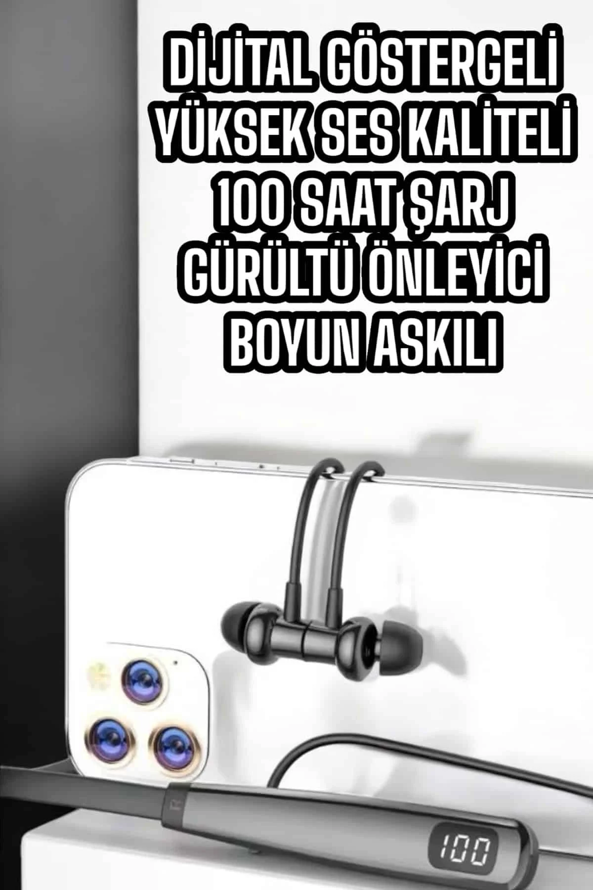 Boyun Askılı Bluetooth Kulaklık Uzun Şarj Süreli Dijital Göstergeli Kablolu Boyun Askılı Bluetooth Kulaklık Uzun Şarj Süreli Dijital Göstergeli Kablolu