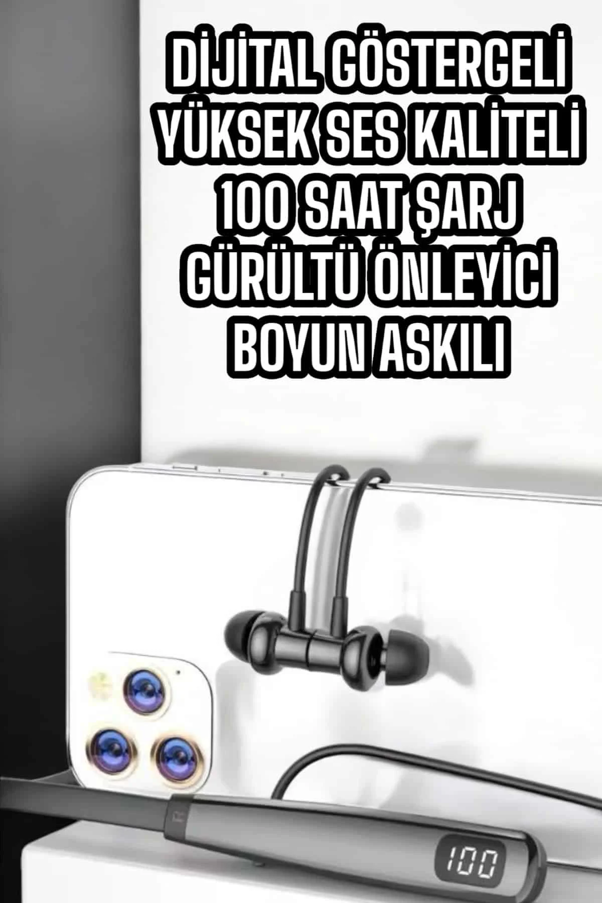 Boyun Askılı Bluetooth Kulaklık Uzun Şarj Süreli Dijital Göstergeli Kablolu Boyun Askılı Bluetooth Kulaklık Uzun Şarj Süreli Dijital Göstergeli Kablolu